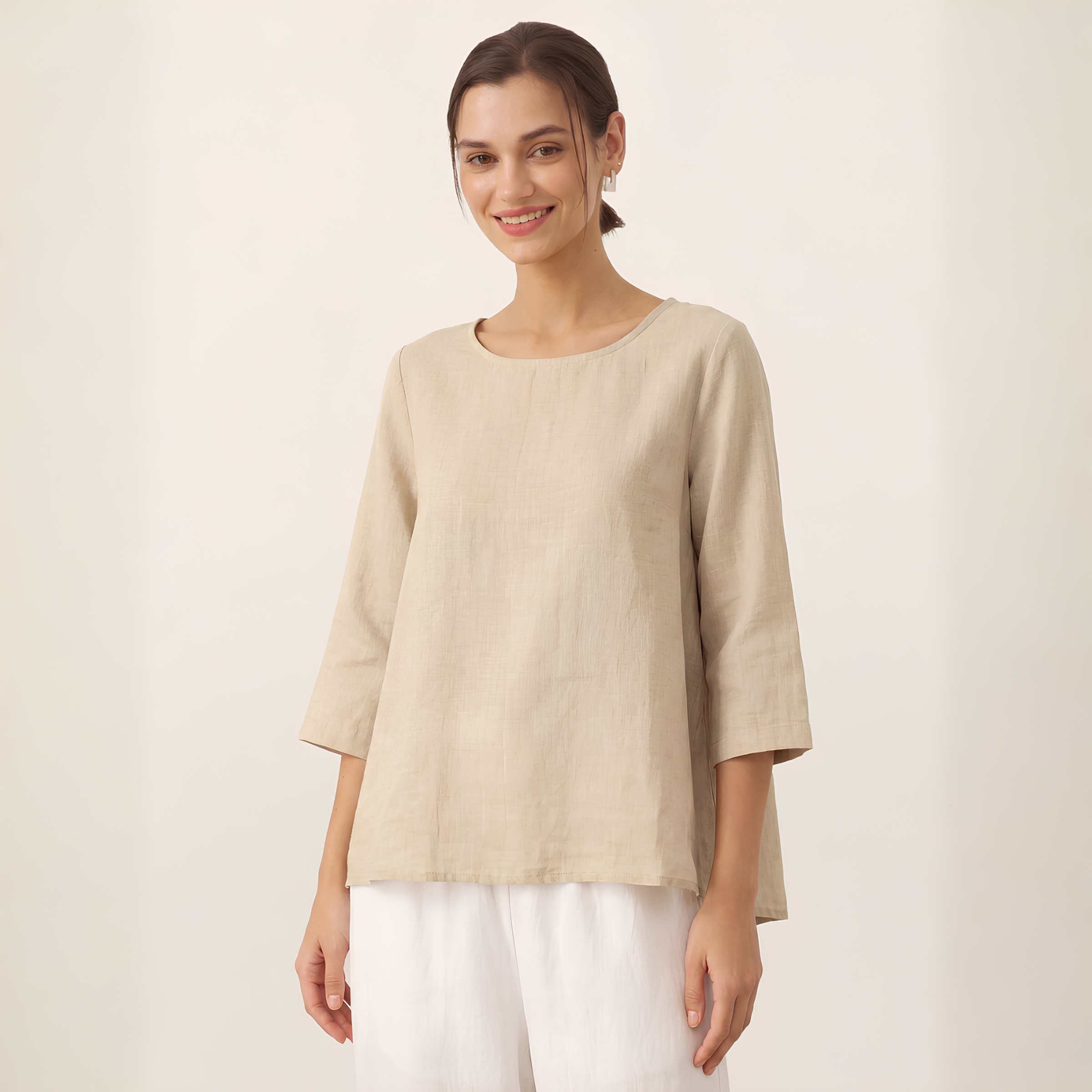 Anna Asymmetric Linen Top