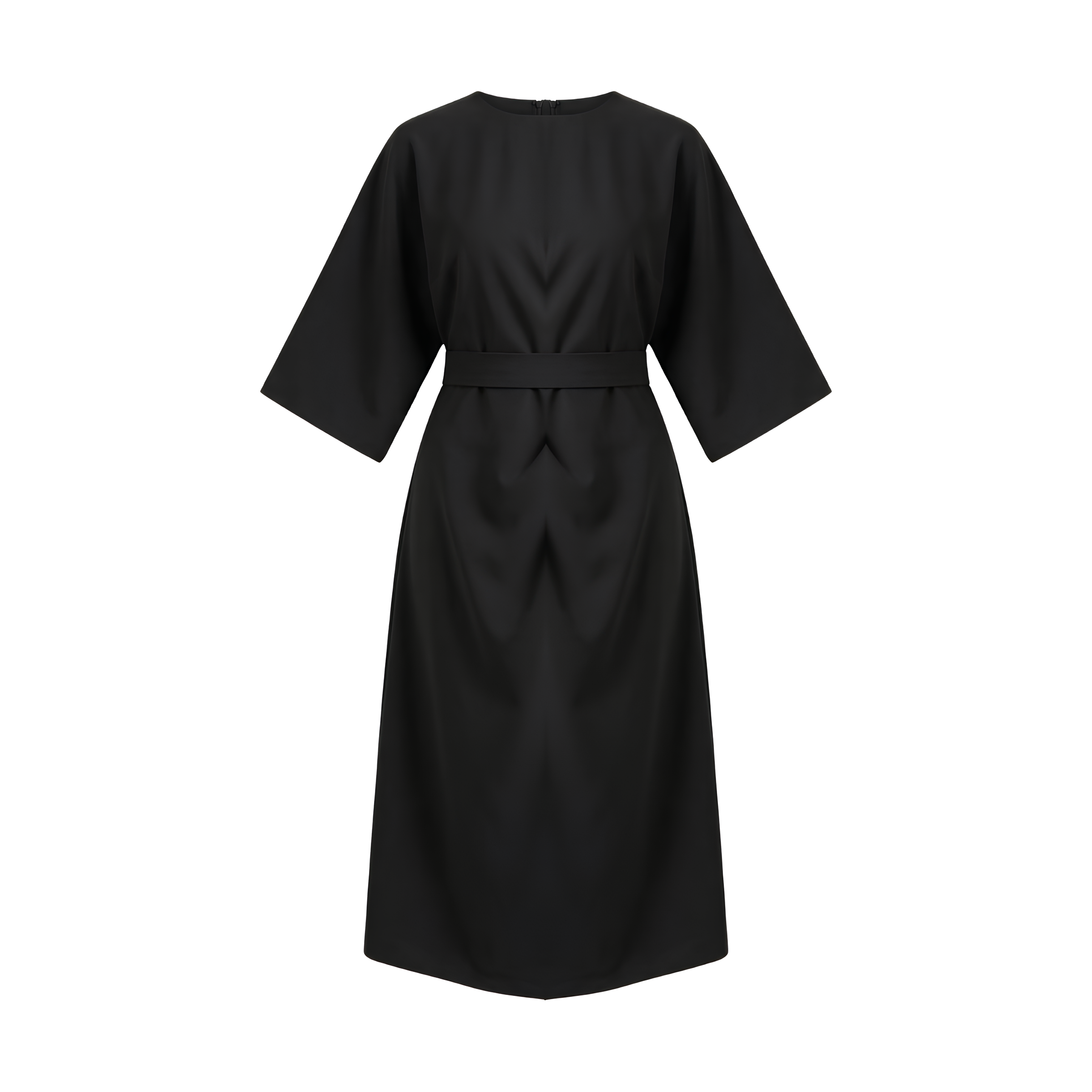 Balloon Sleeve Midi Dress