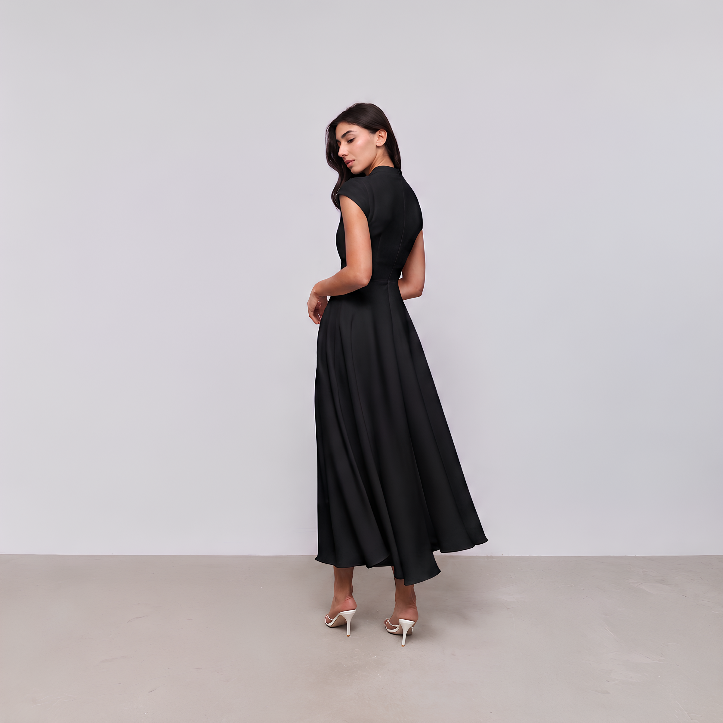 Cap Sleeve Midi Dress Vella