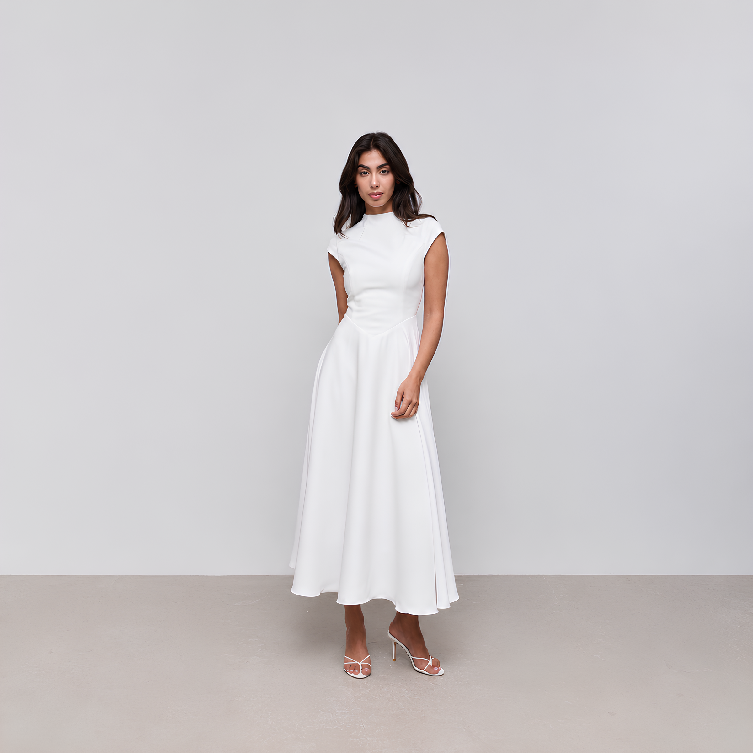 Cap Sleeve Midi Dress Vella