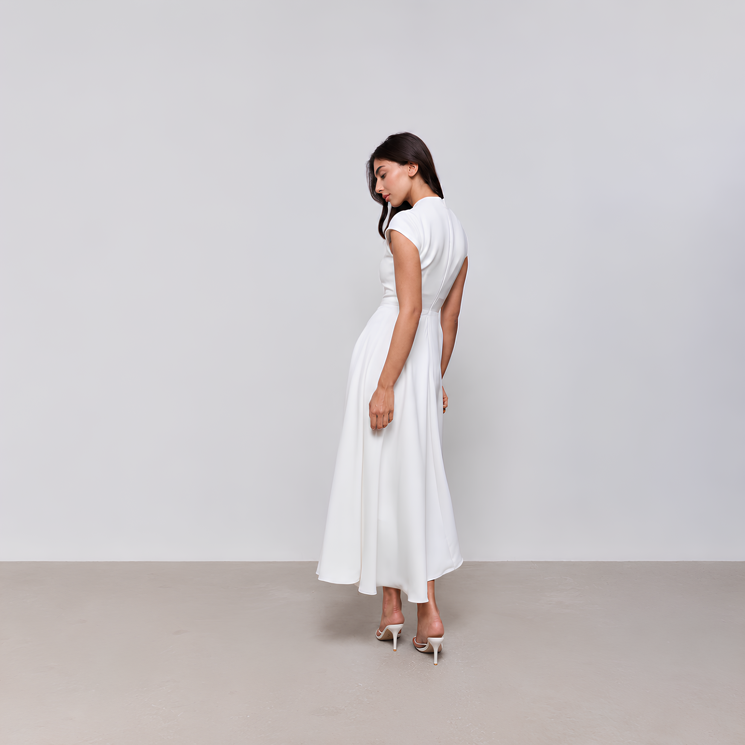 Cap Sleeve Midi Dress Vella
