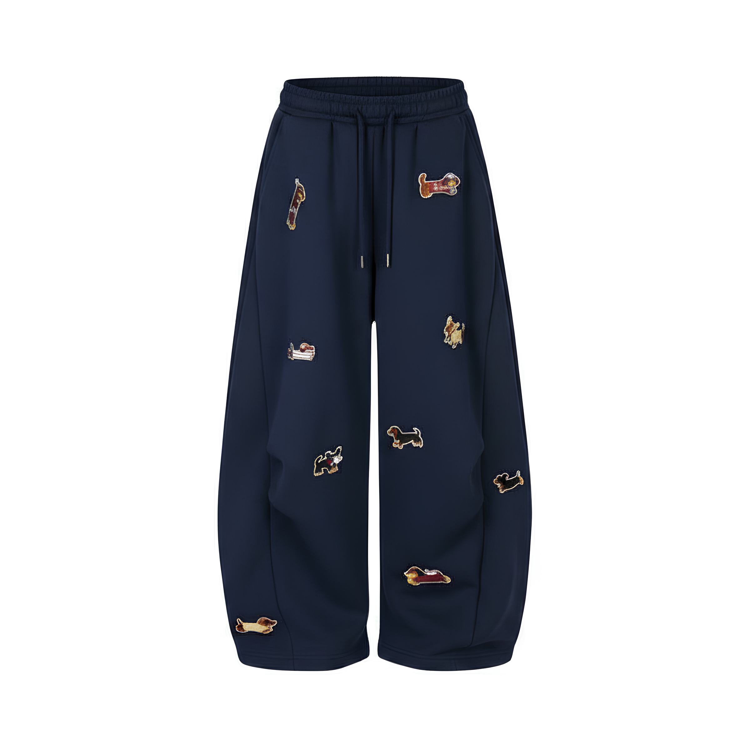 Embroidered Pups Barrel Lounge Trousers
