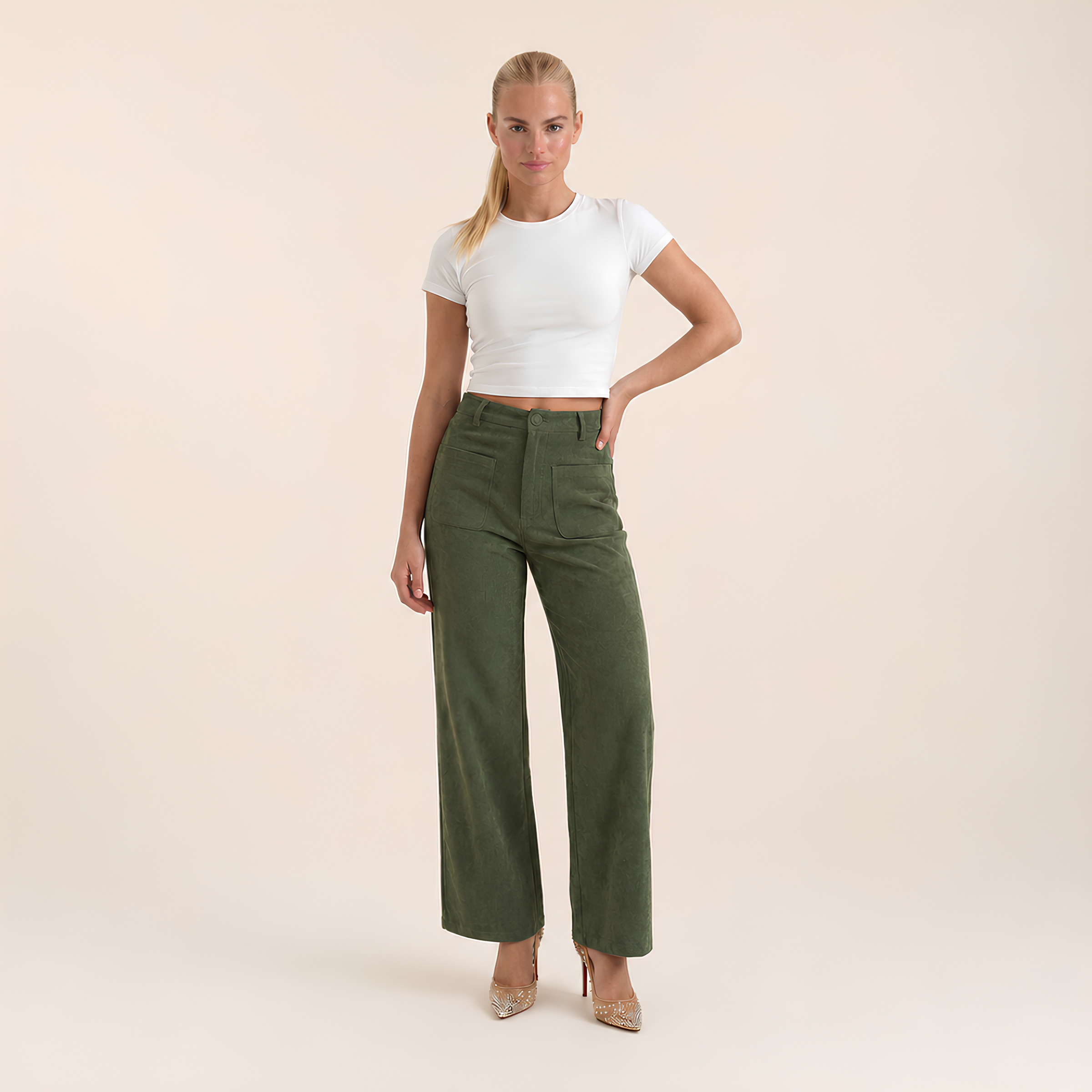 High Waist Corduroy Pants