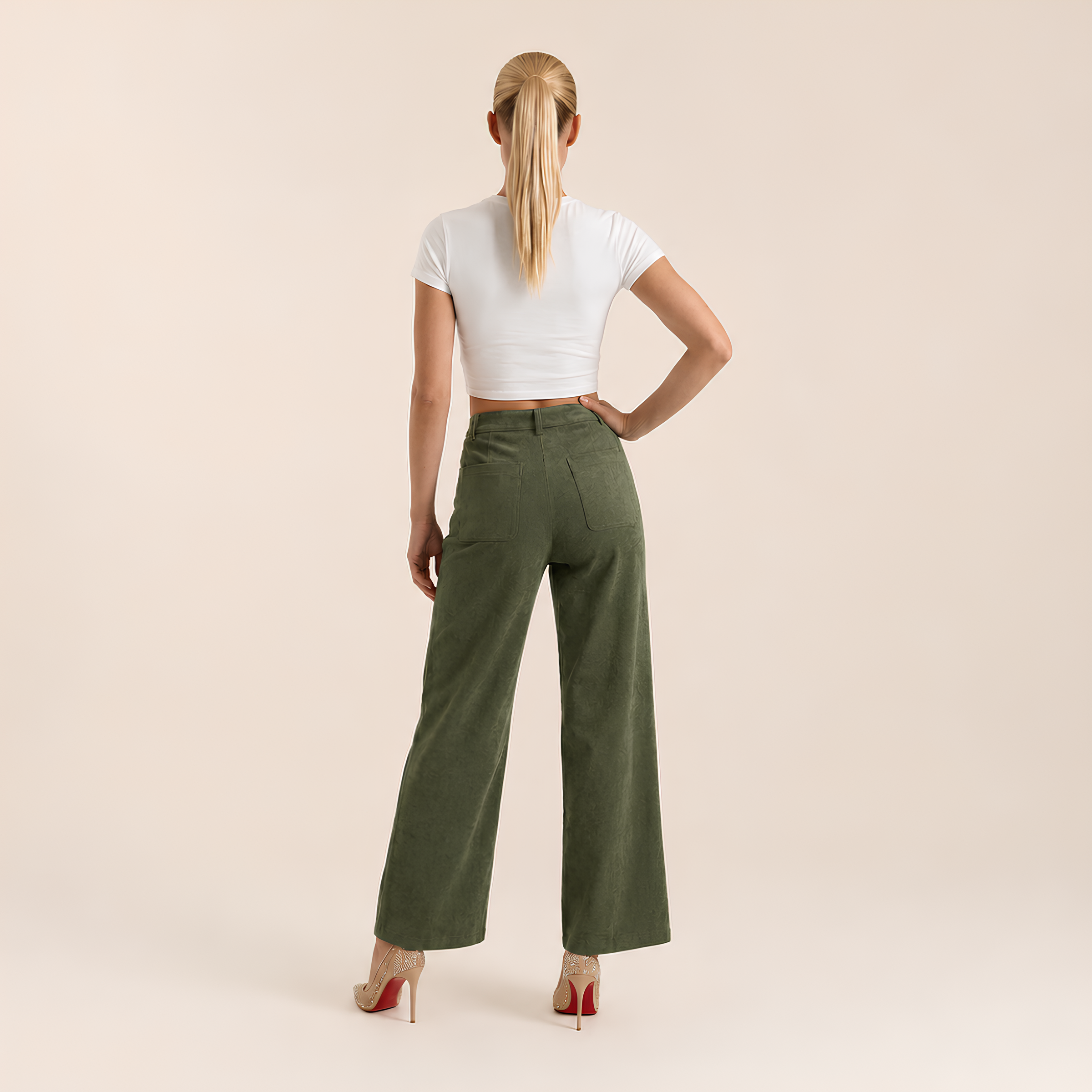 High Waist Corduroy Pants
