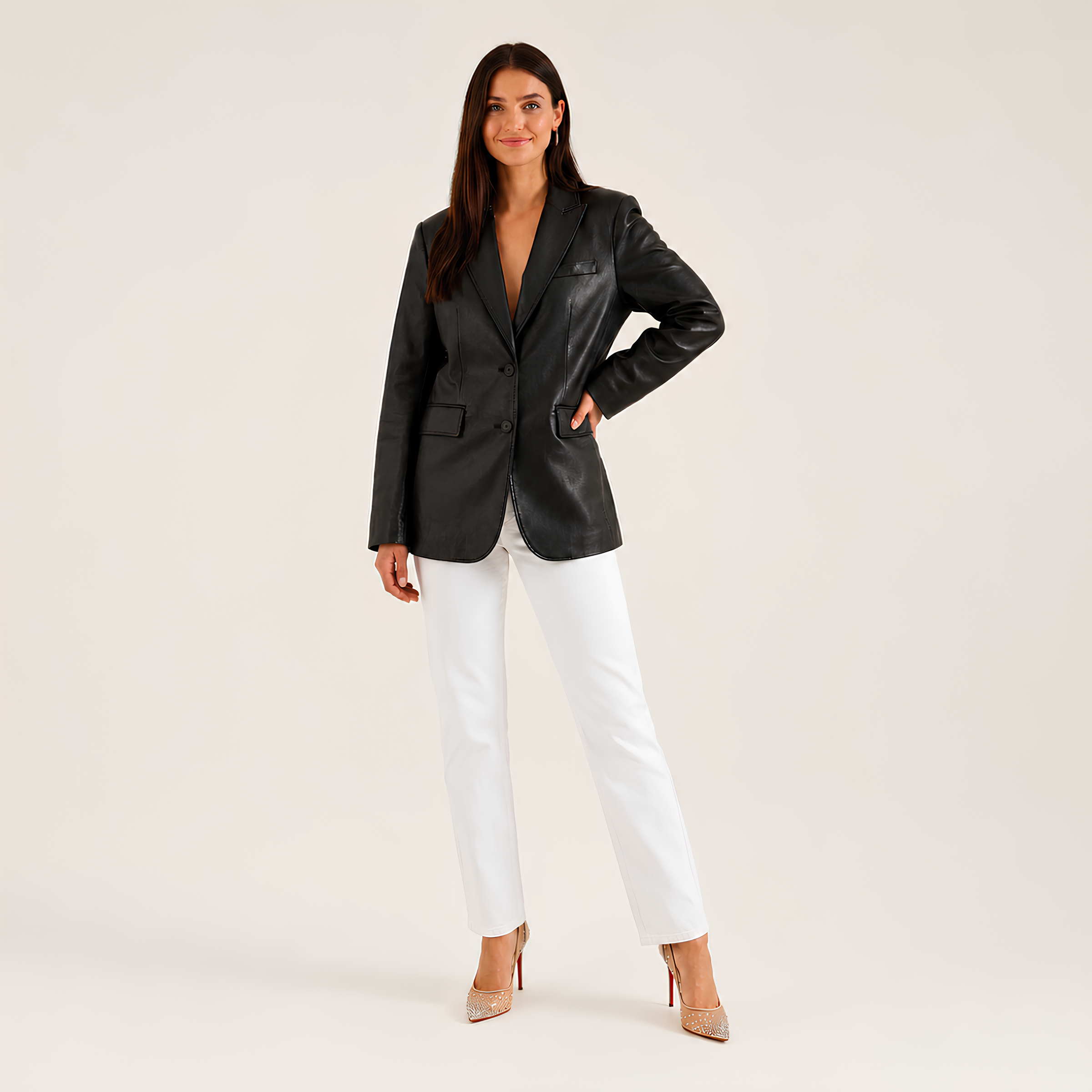 Leather Blazer Oversized