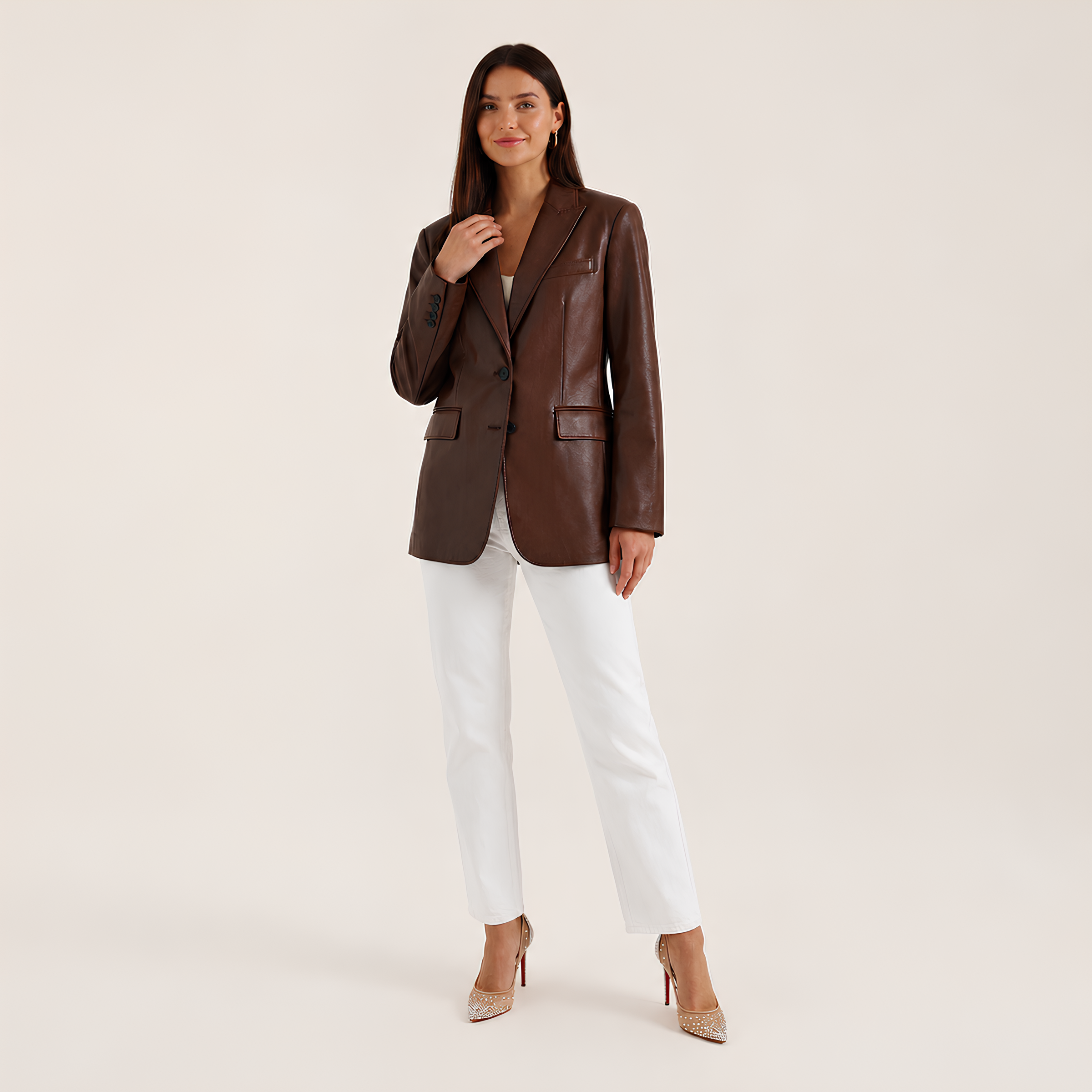 Leather Blazer Oversized
