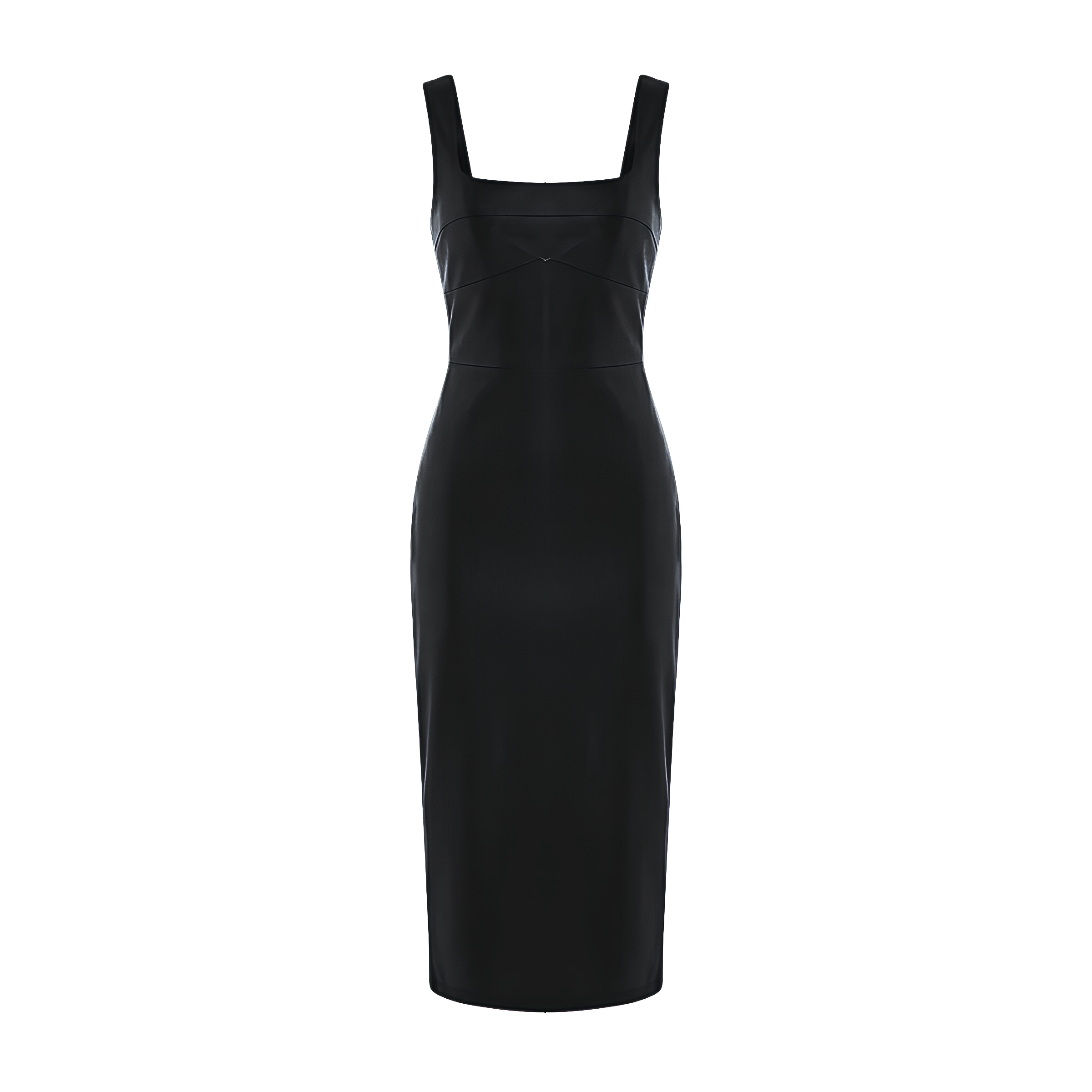 Leather Bodycon Midi Dress