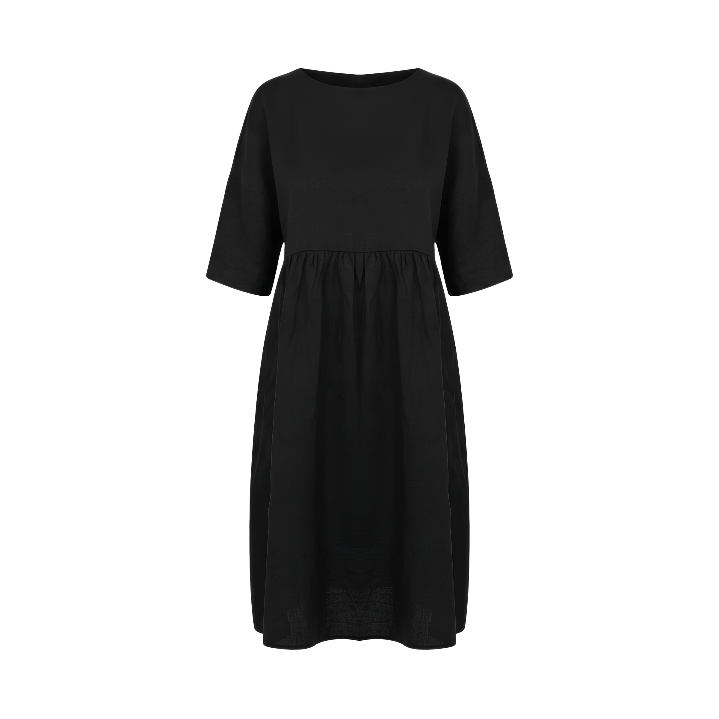 Linen A-Line Midi Dress