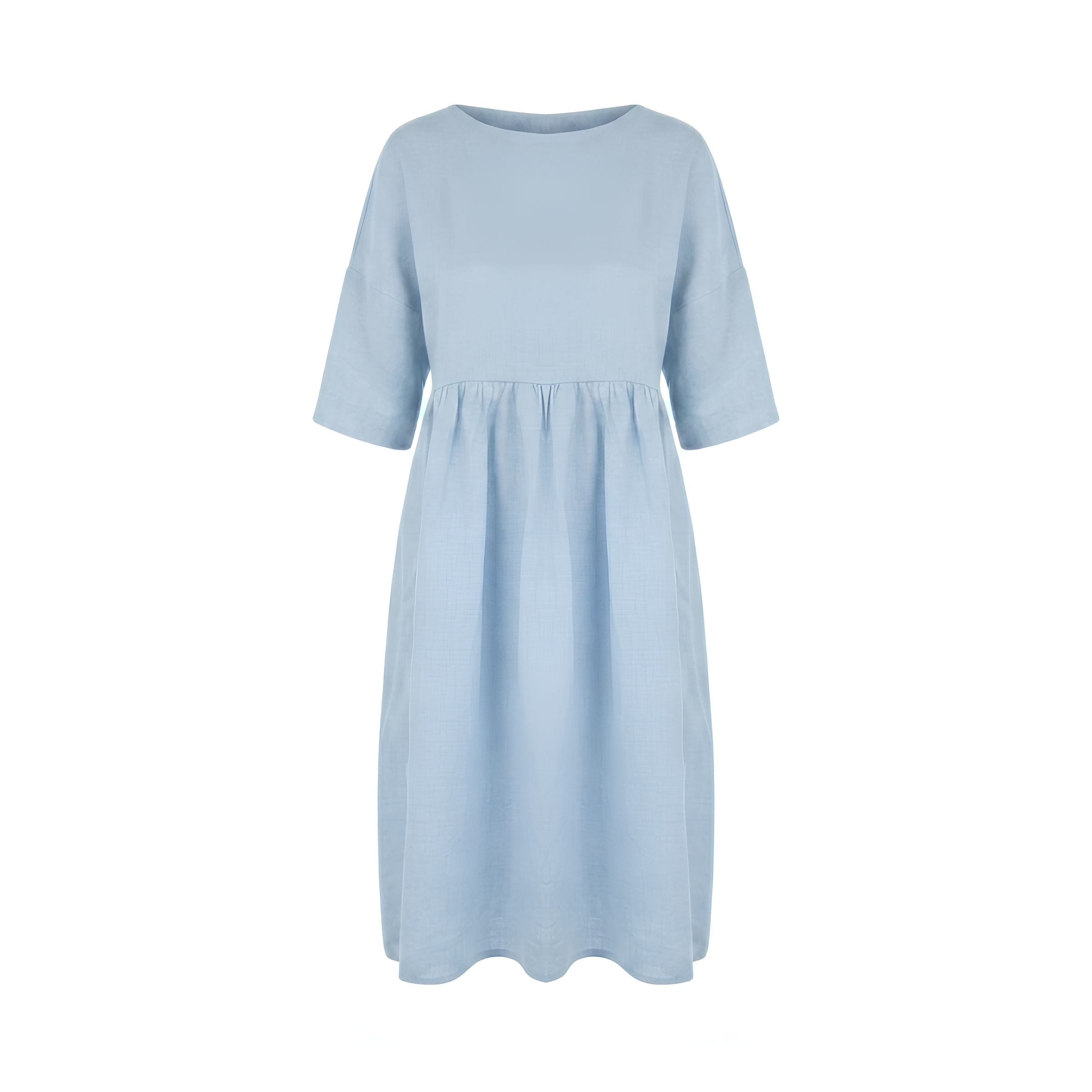 Linen A-Line Midi Dress