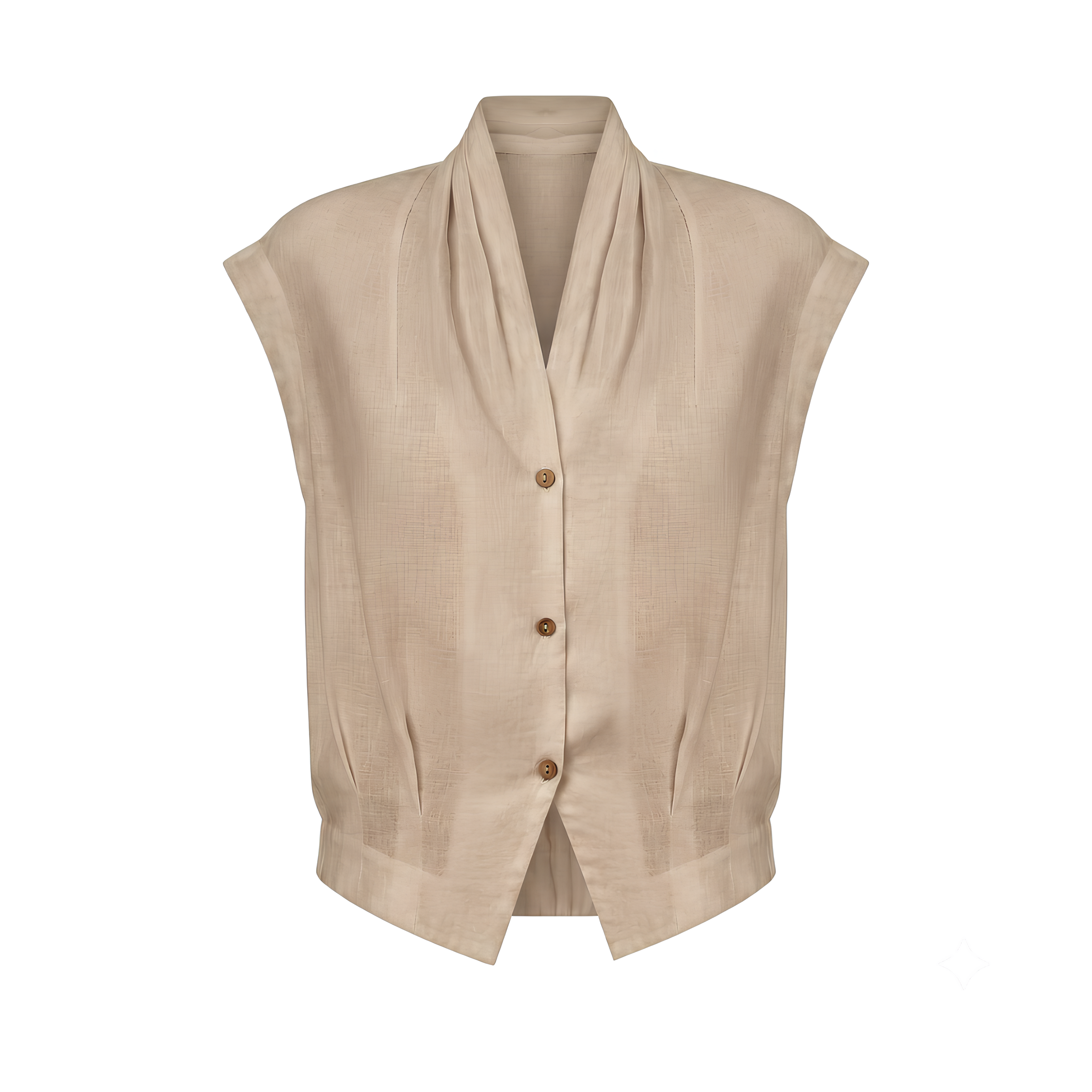 Surplice Linen Cropped Shirt