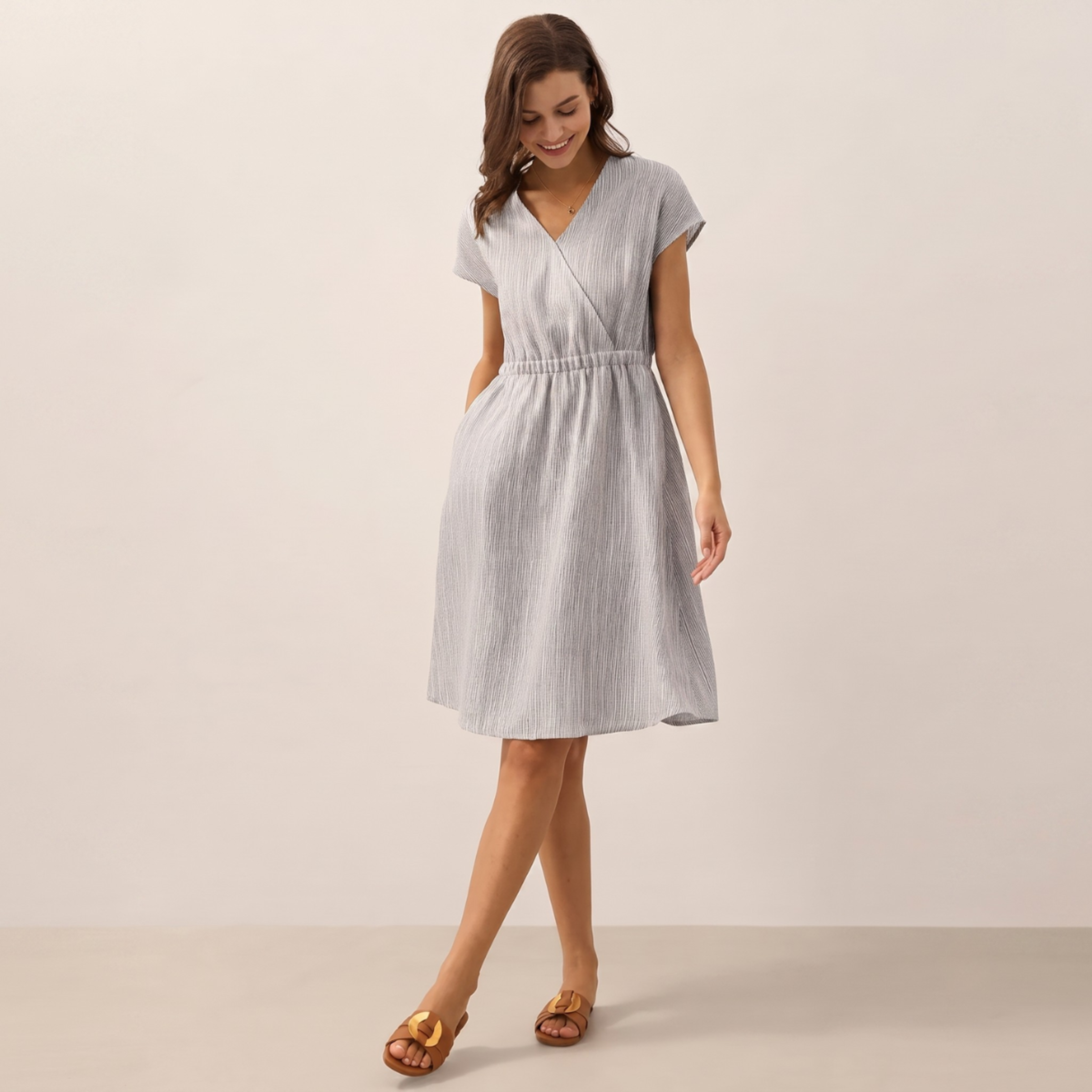 Aria Striped Linen Mini Dress