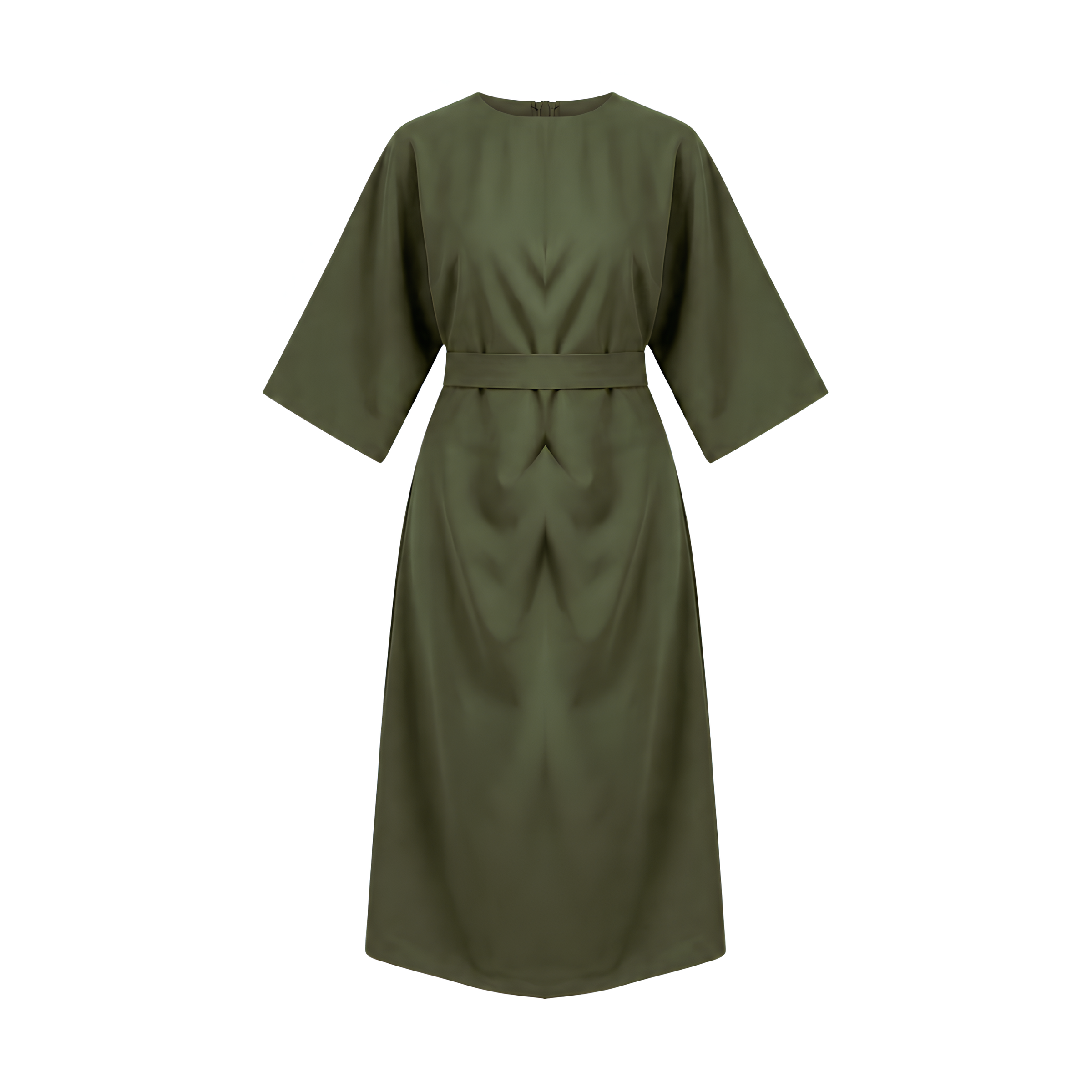 Balloon Sleeve Midi Dress