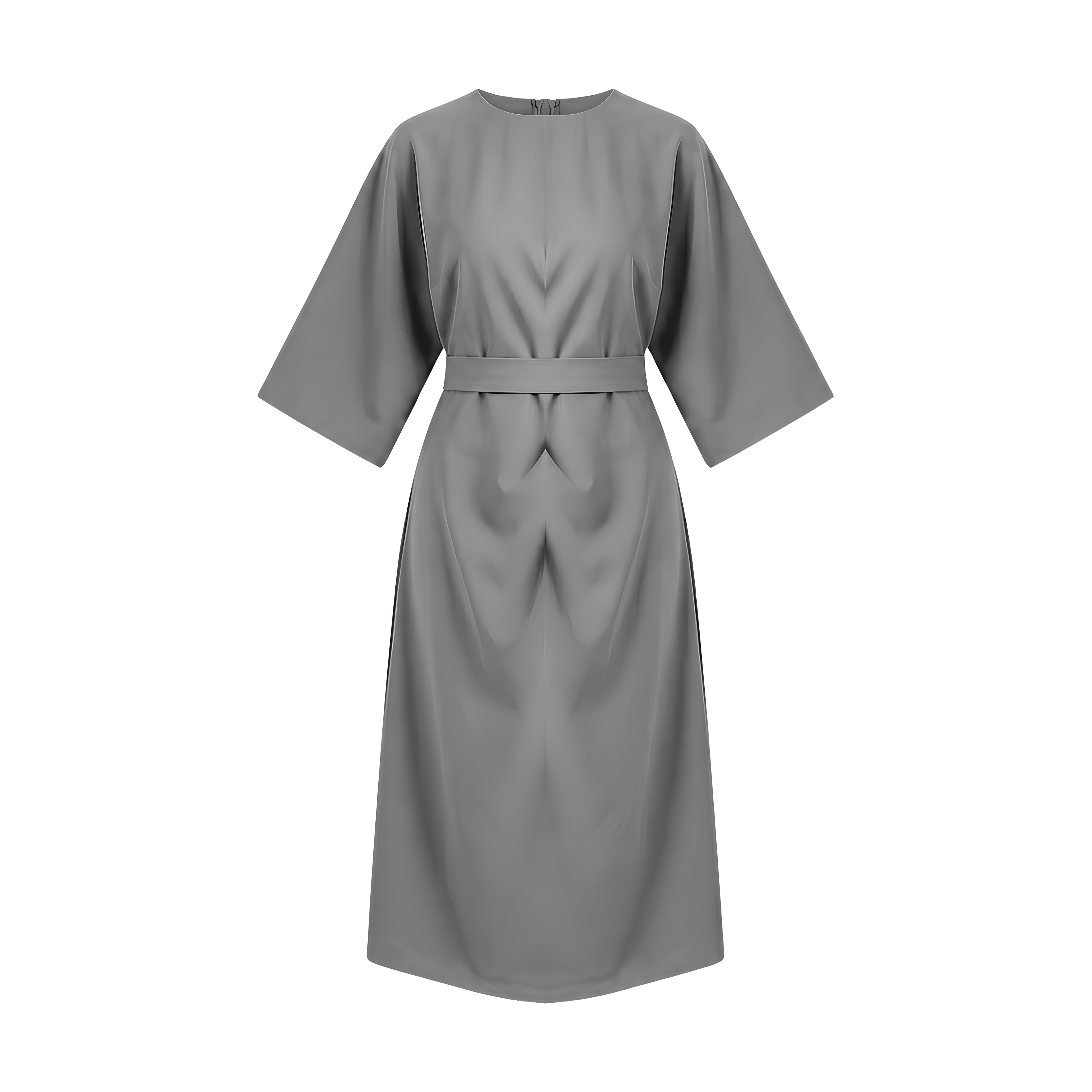 Balloon Sleeve Midi Dress