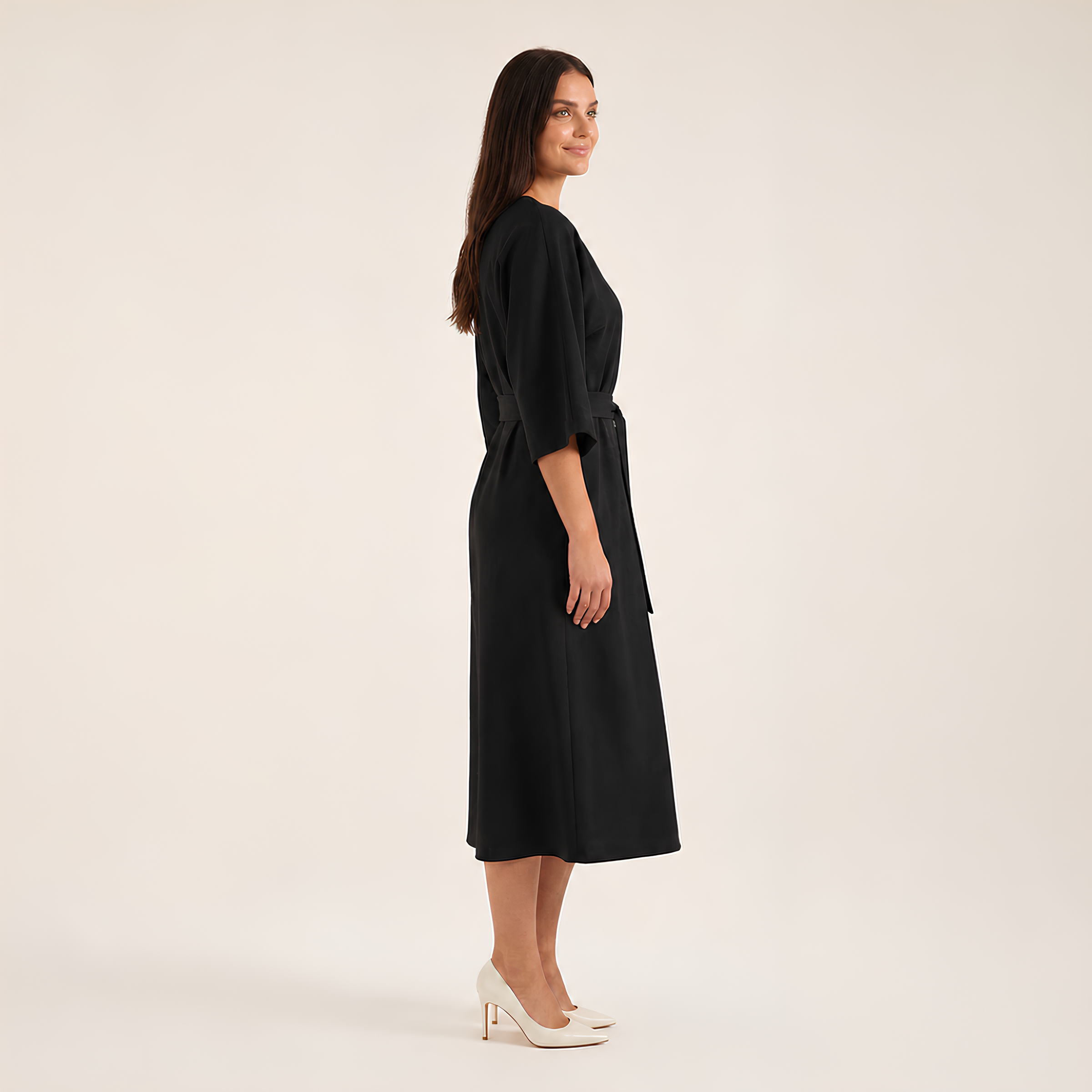 Balloon Sleeve Midi Dress