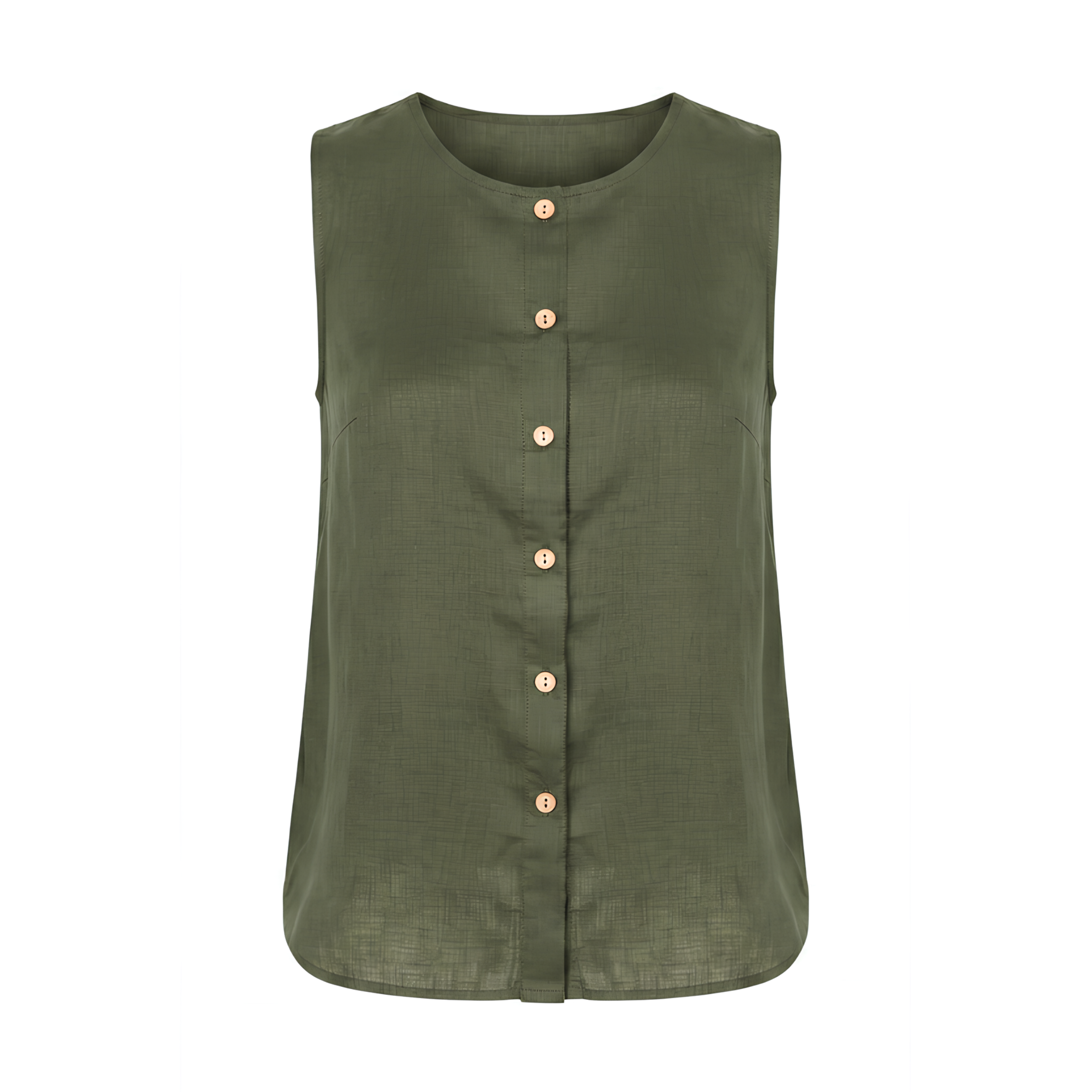 Button Down Linen Tank Top