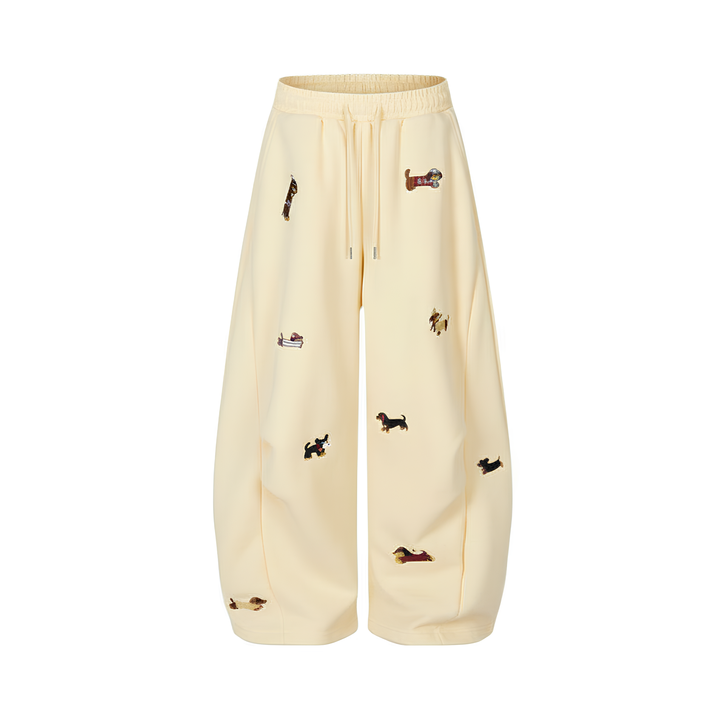 Embroidered Pups Barrel Lounge Trousers