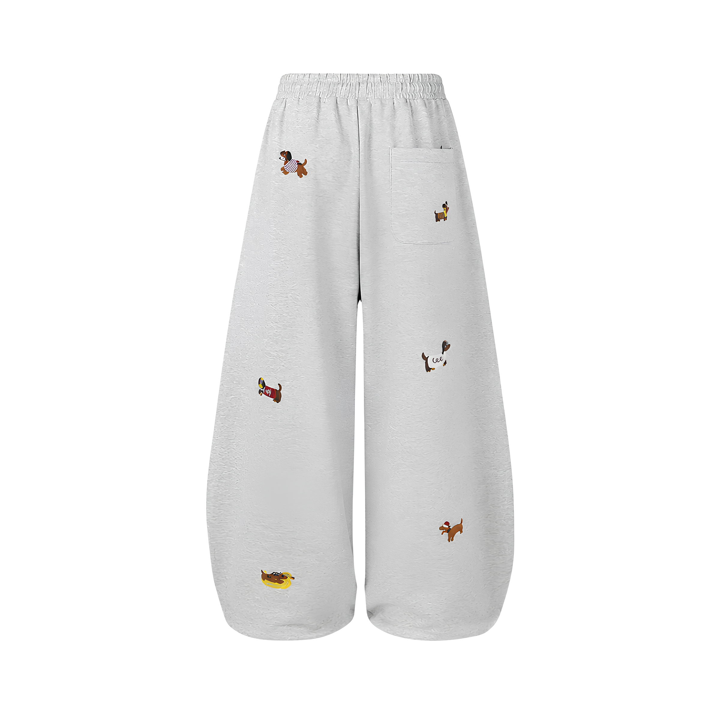 Embroidered Pups Barrel Lounge Trousers