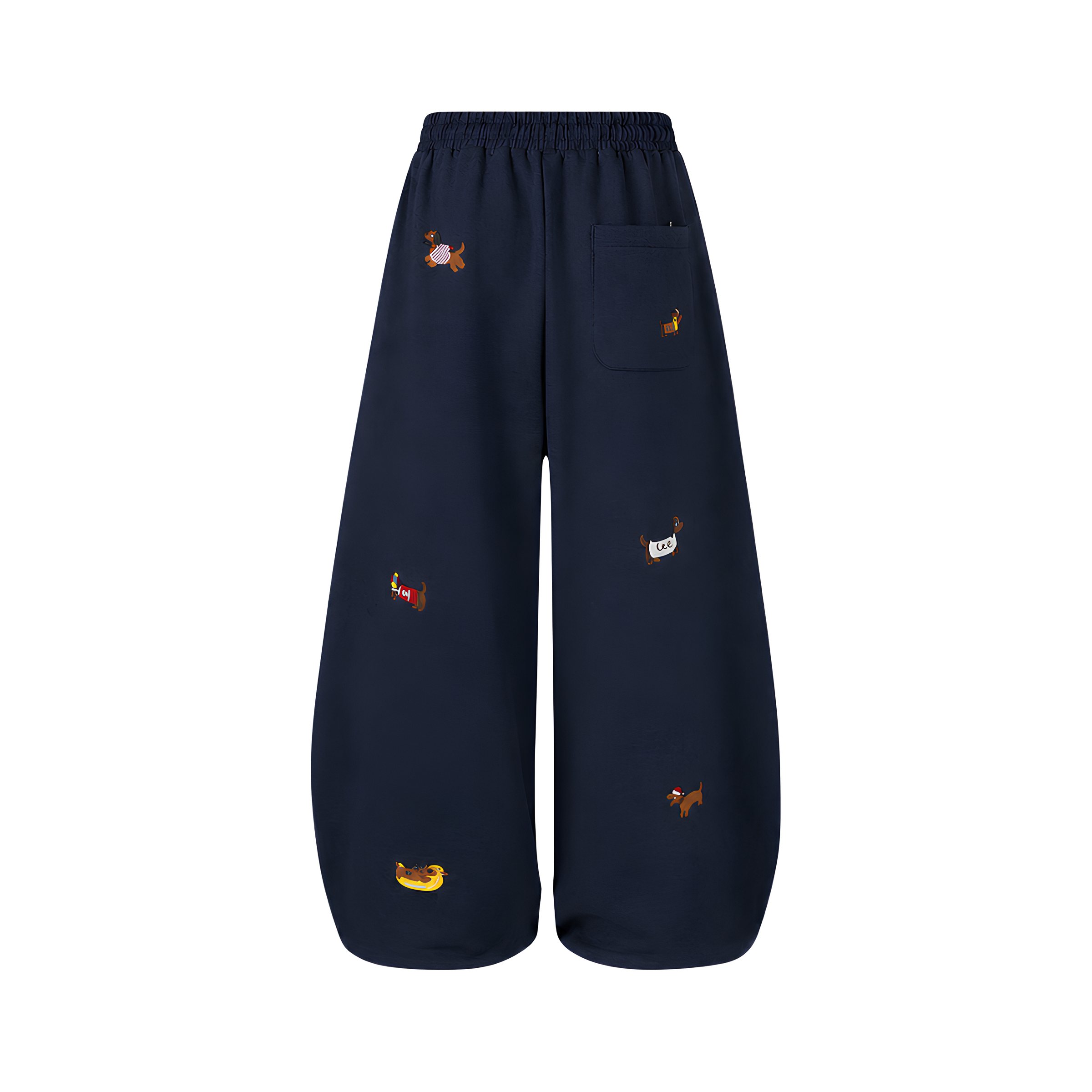 Embroidered Pups Barrel Lounge Trousers