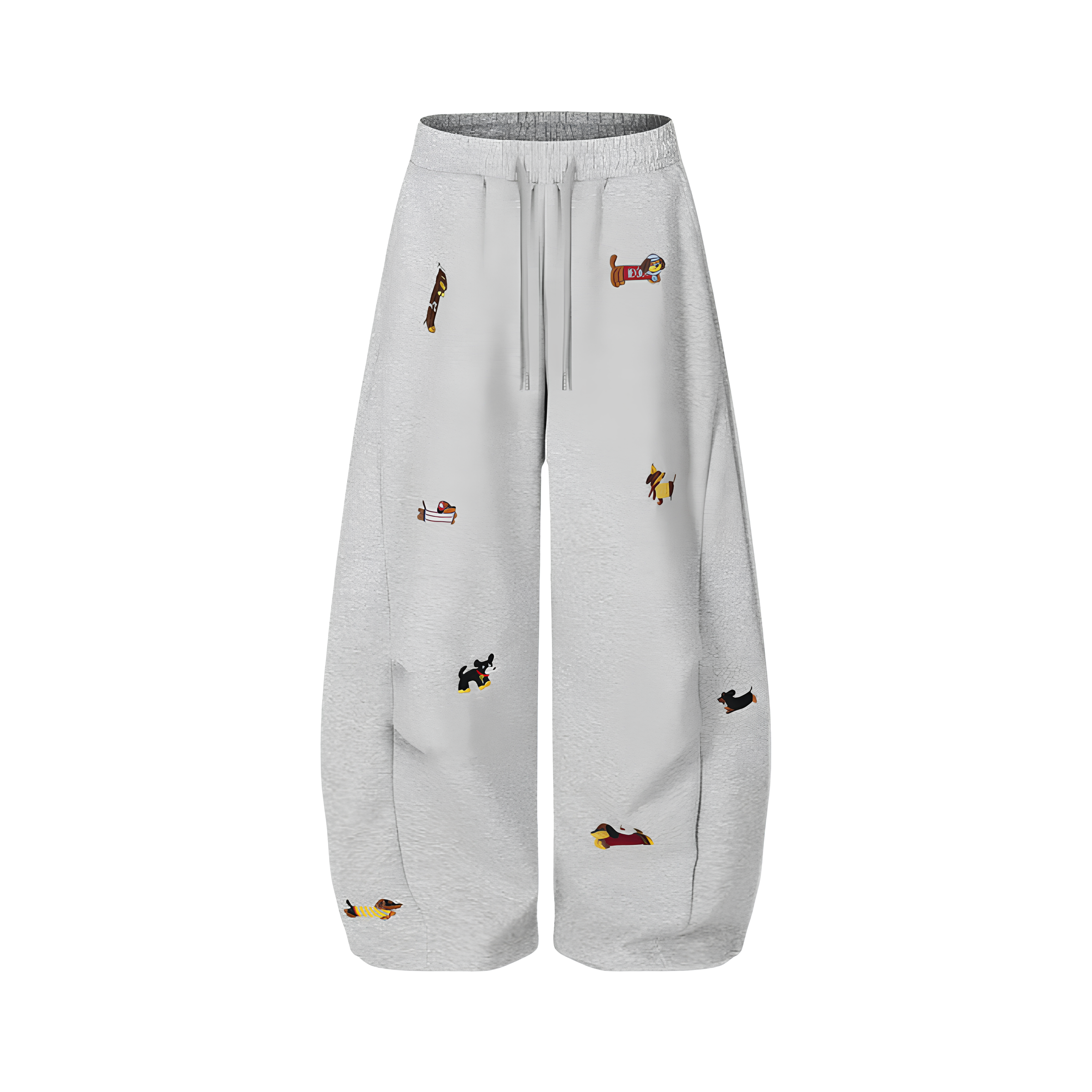 Embroidered Pups Barrel Lounge Trousers