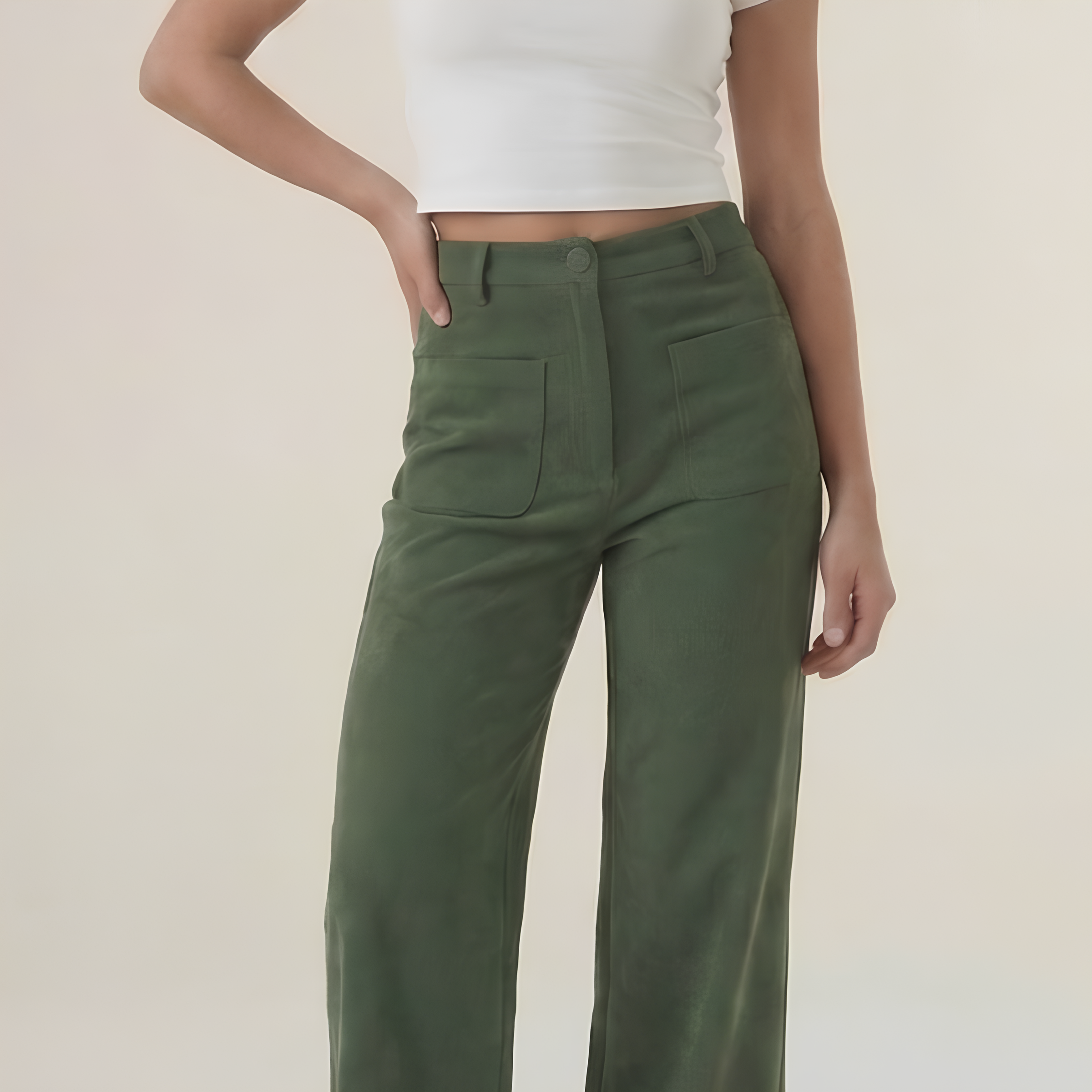 High Waist Corduroy Pants