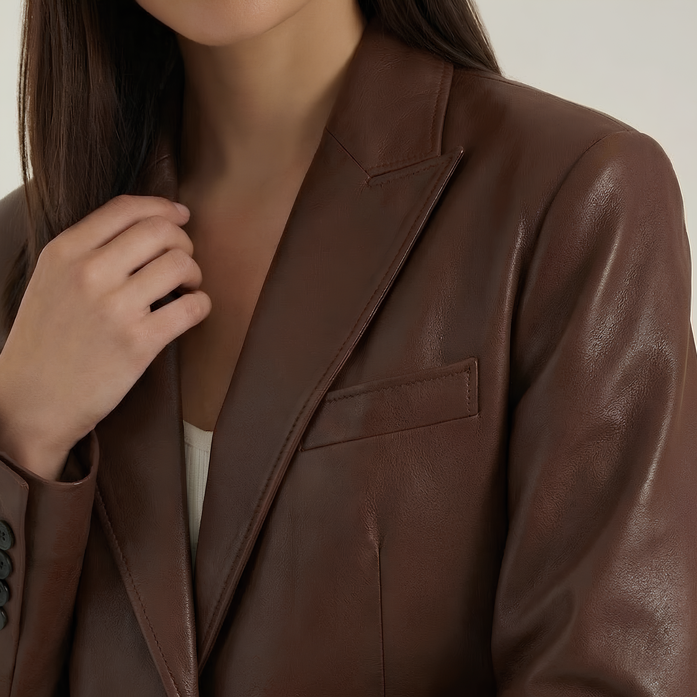 Leather Blazer Oversized