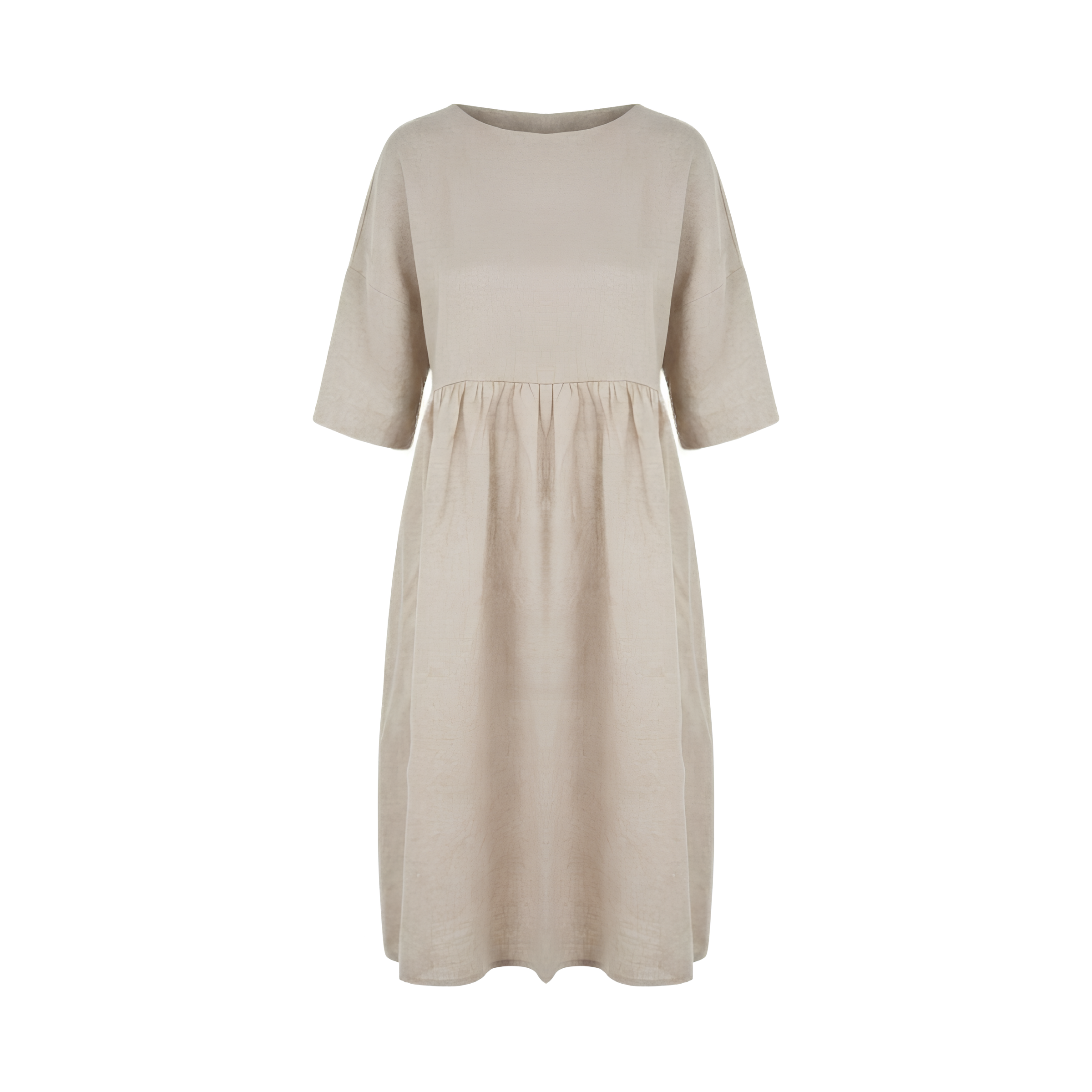 Linen A-Line Midi Dress