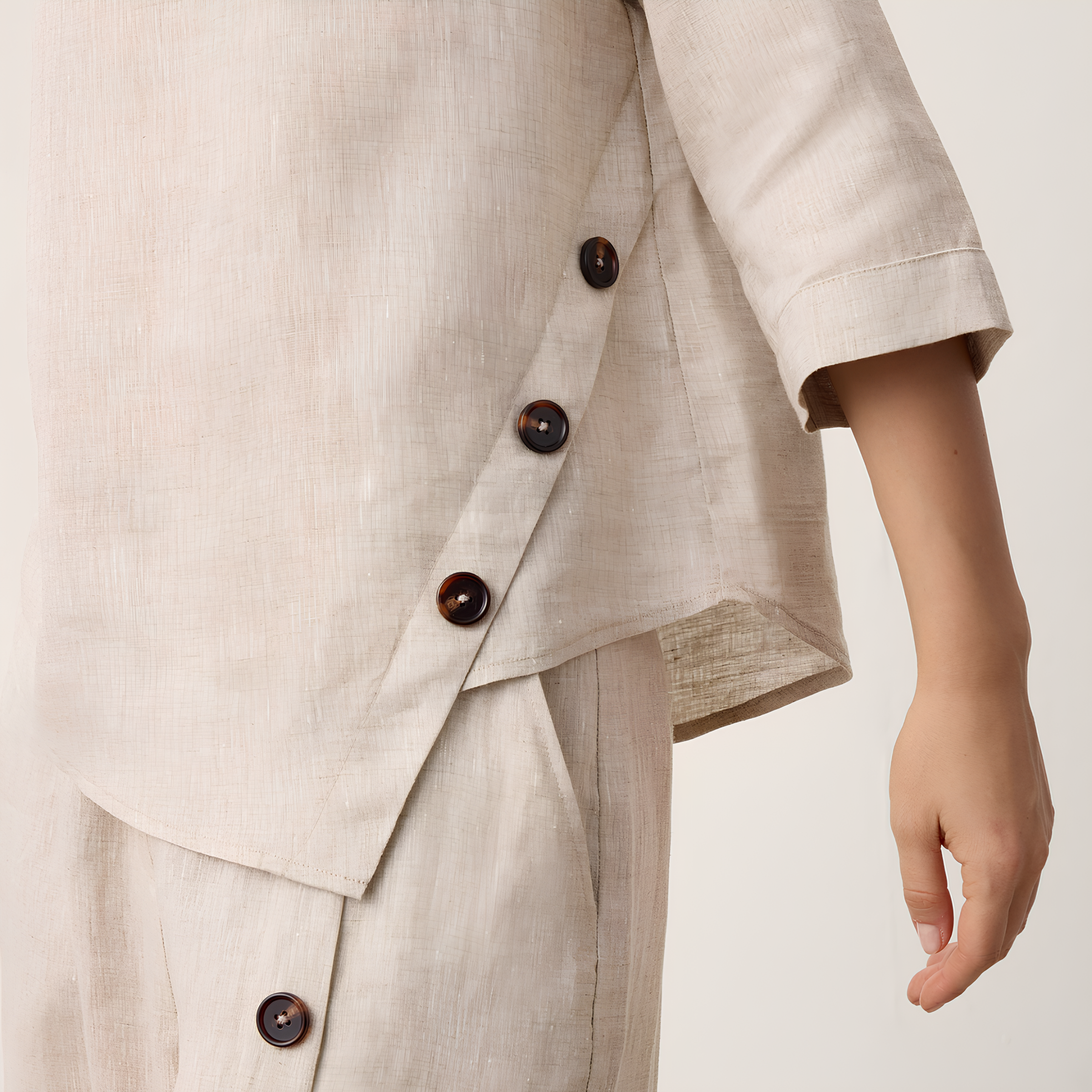 Nyla Asymmetric Linen Top