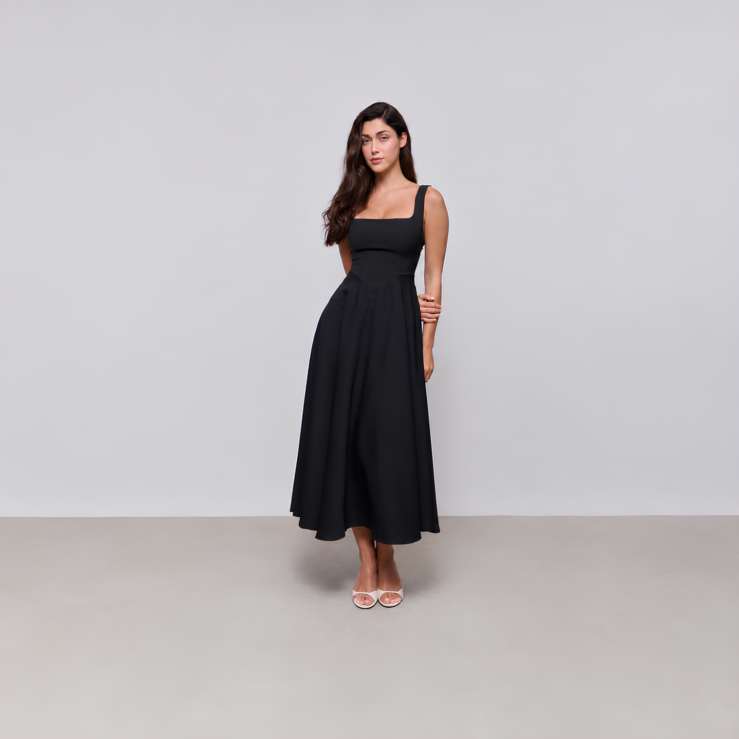 Square Neck Midi Dress Luna