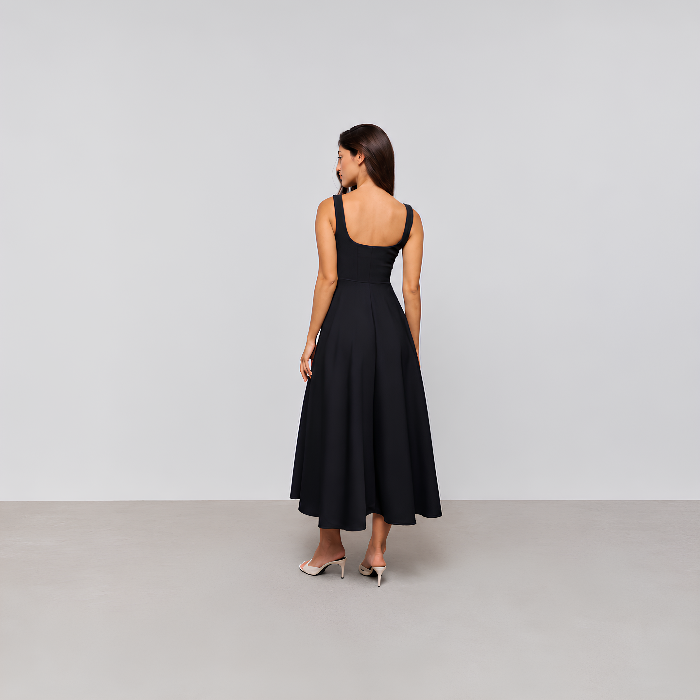 Square Neck Midi Dress Luna