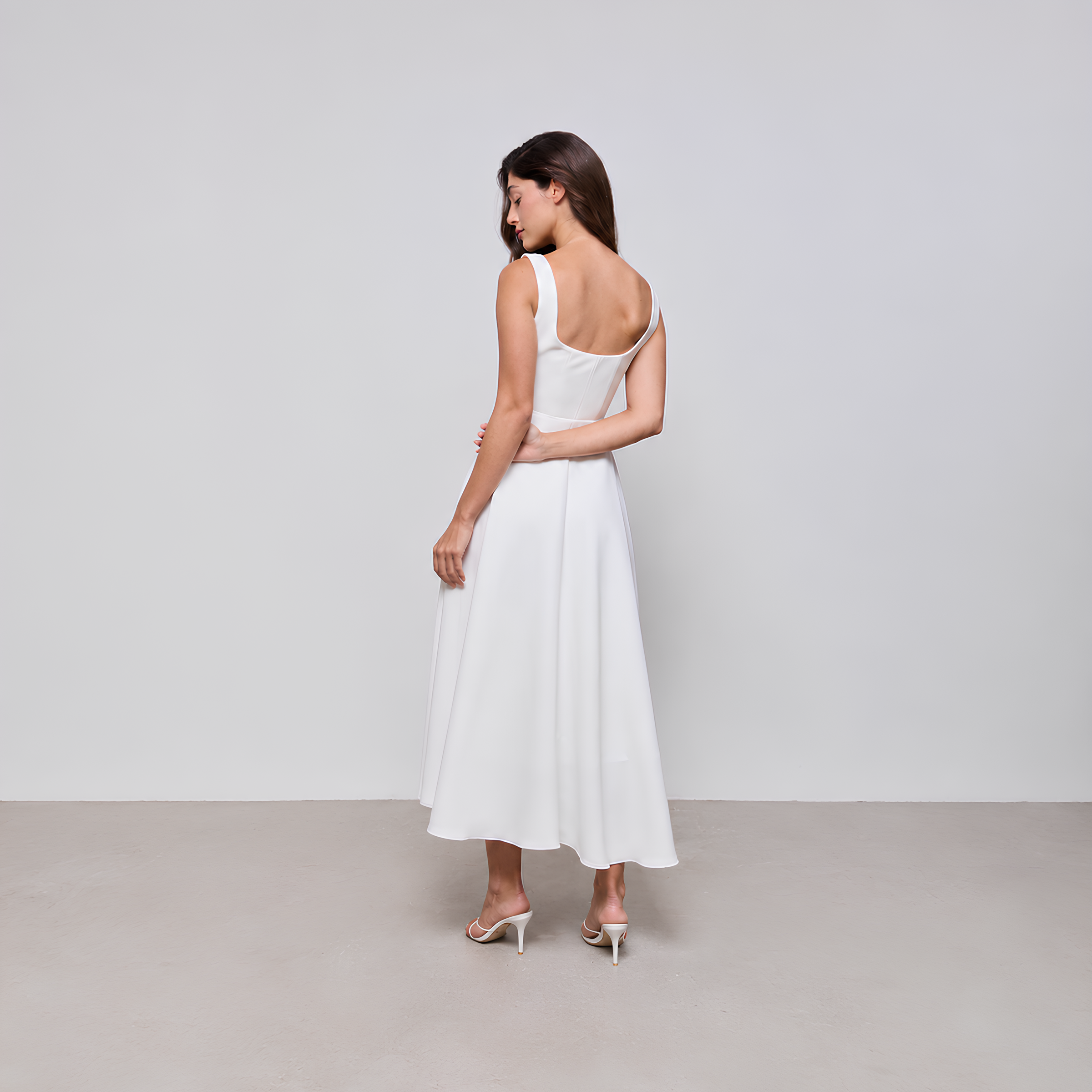 Square Neck Midi Dress Luna