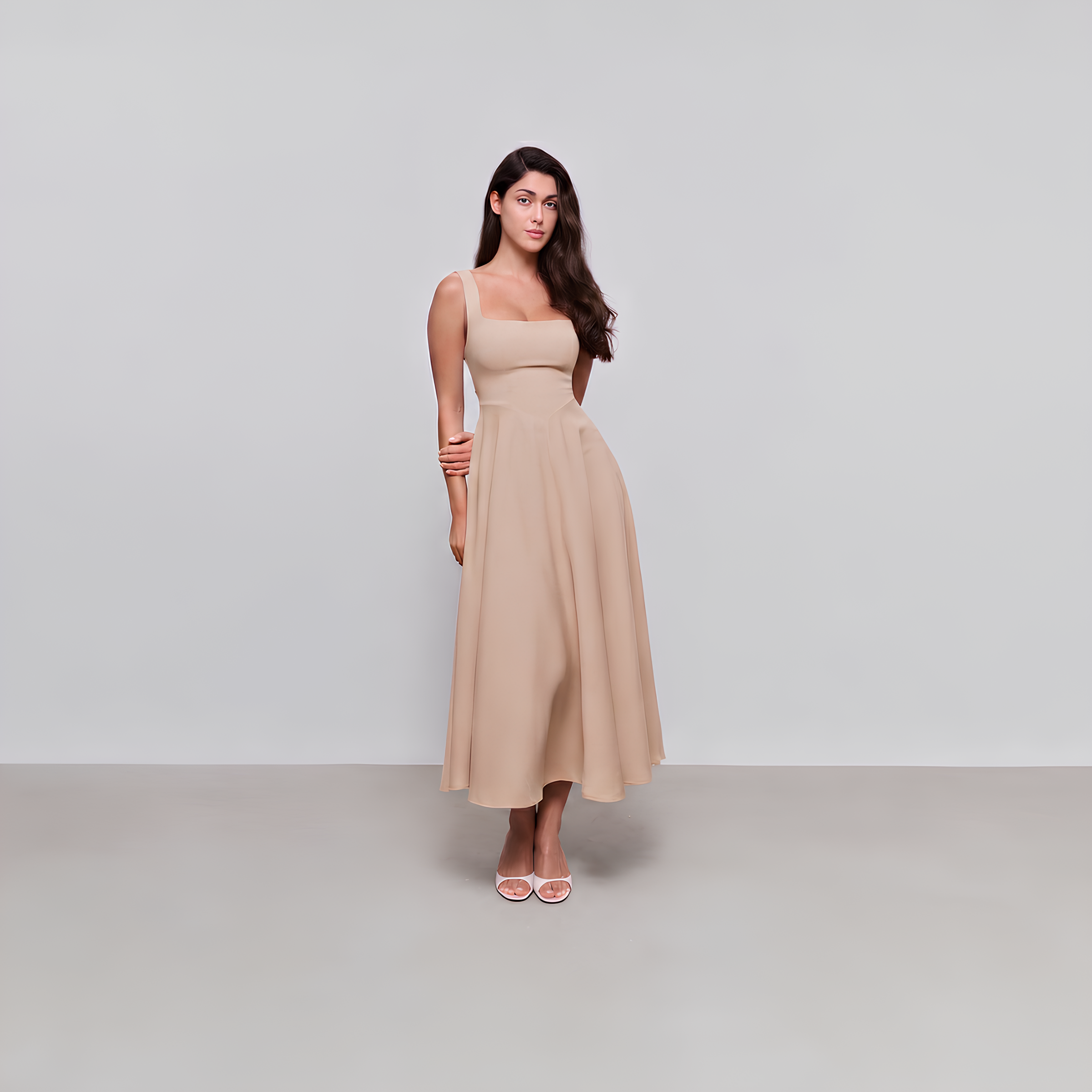 Square Neck Midi Dress Luna