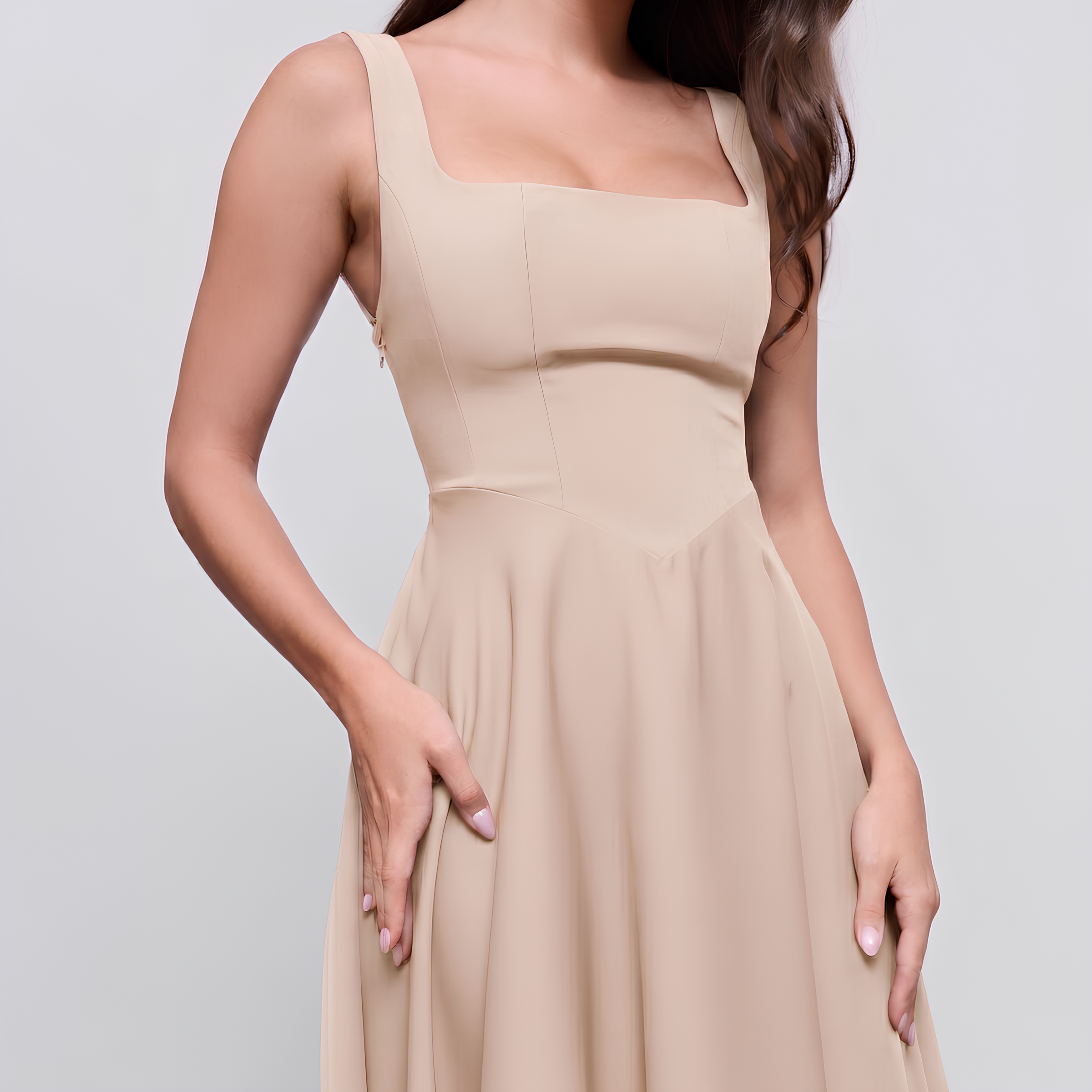 Square Neck Midi Dress Luna