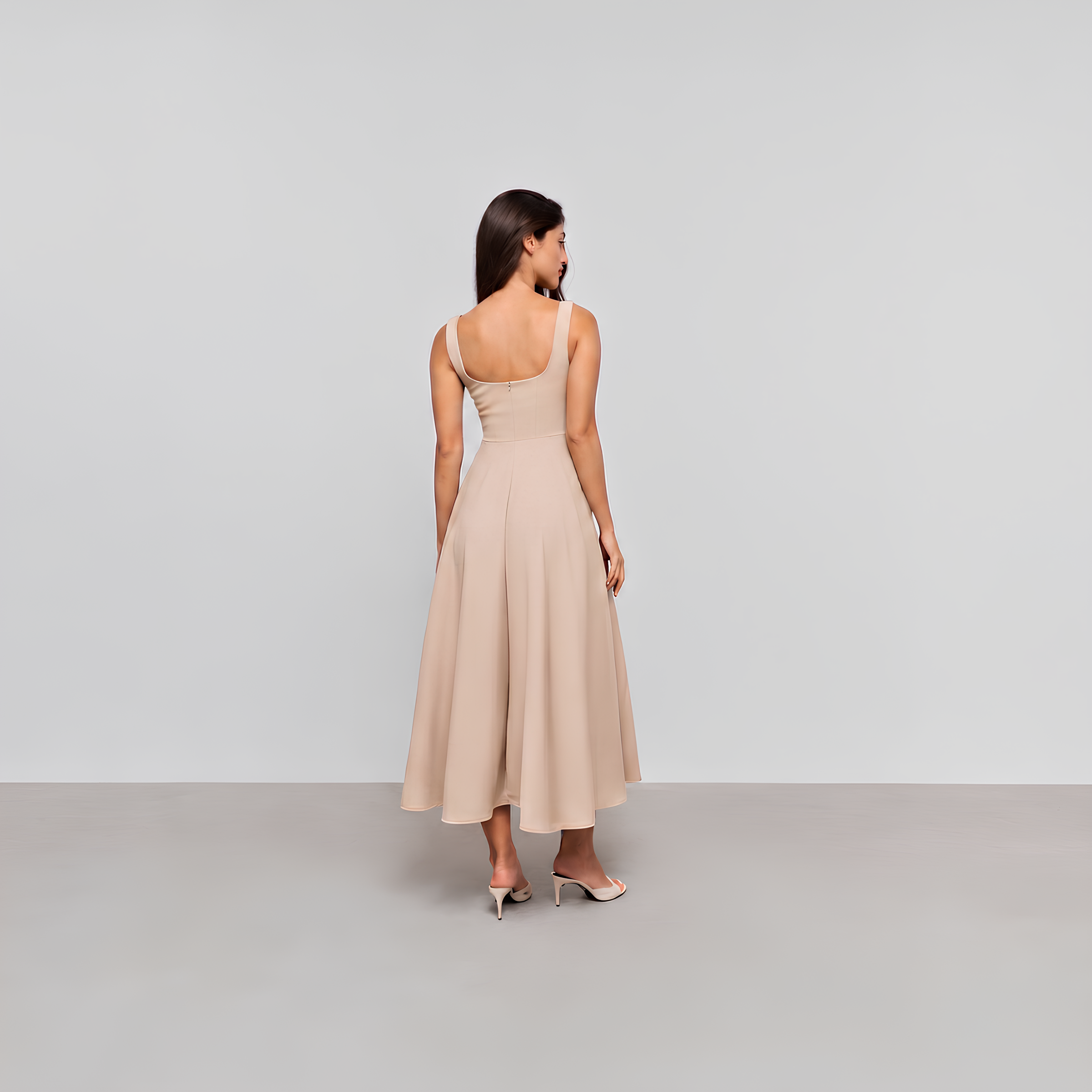 Square Neck Midi Dress Luna