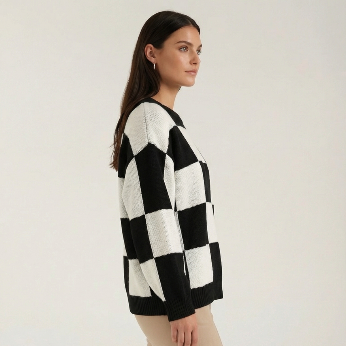 Statement Check Sweater