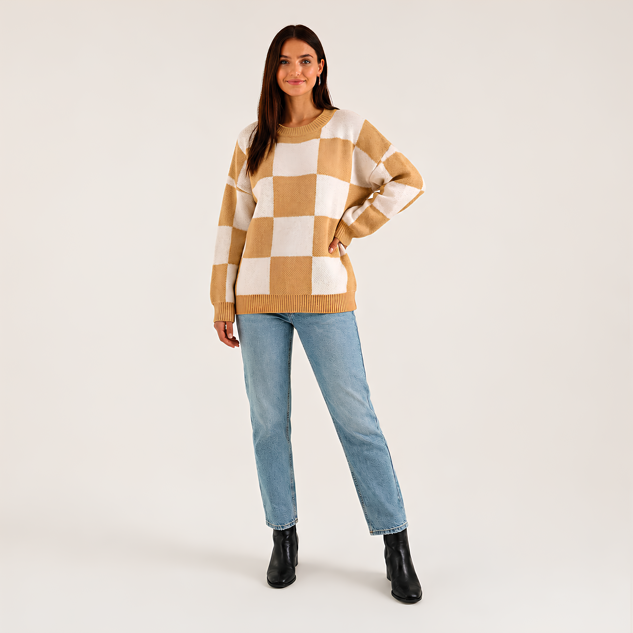 Statement Check Sweater
