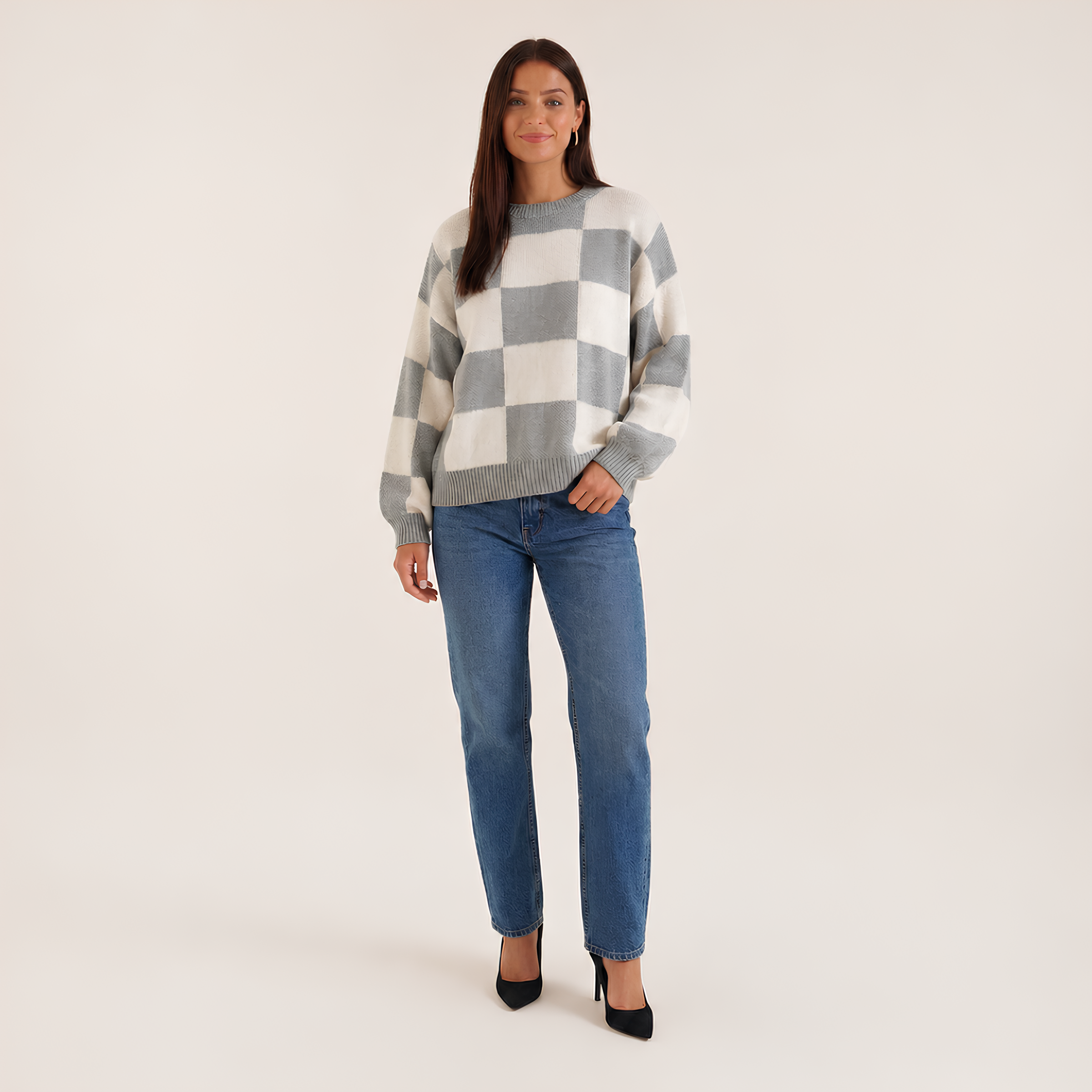Statement Check Sweater