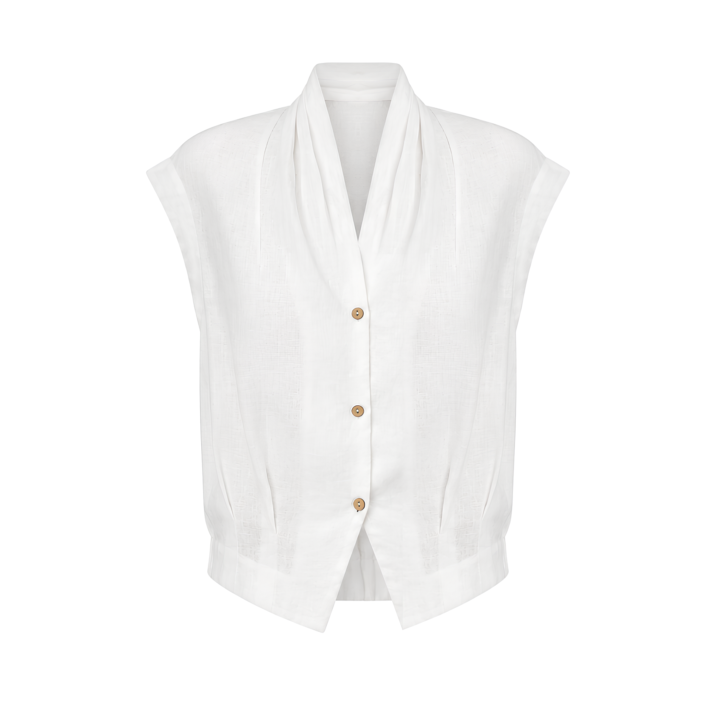 Surplice Linen Cropped Shirt